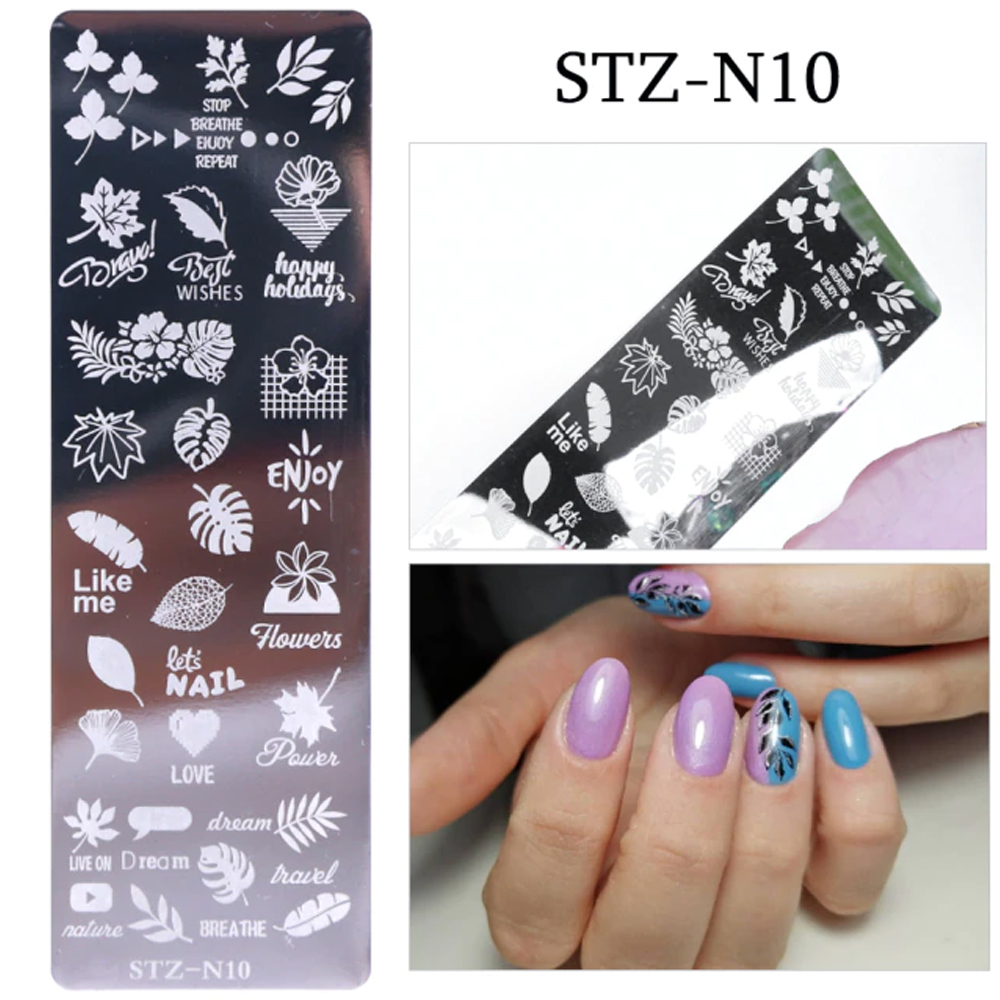 Reusable Nail Art Stamping Plates Flower Nail Stencils Template -Gels  Polish DIY