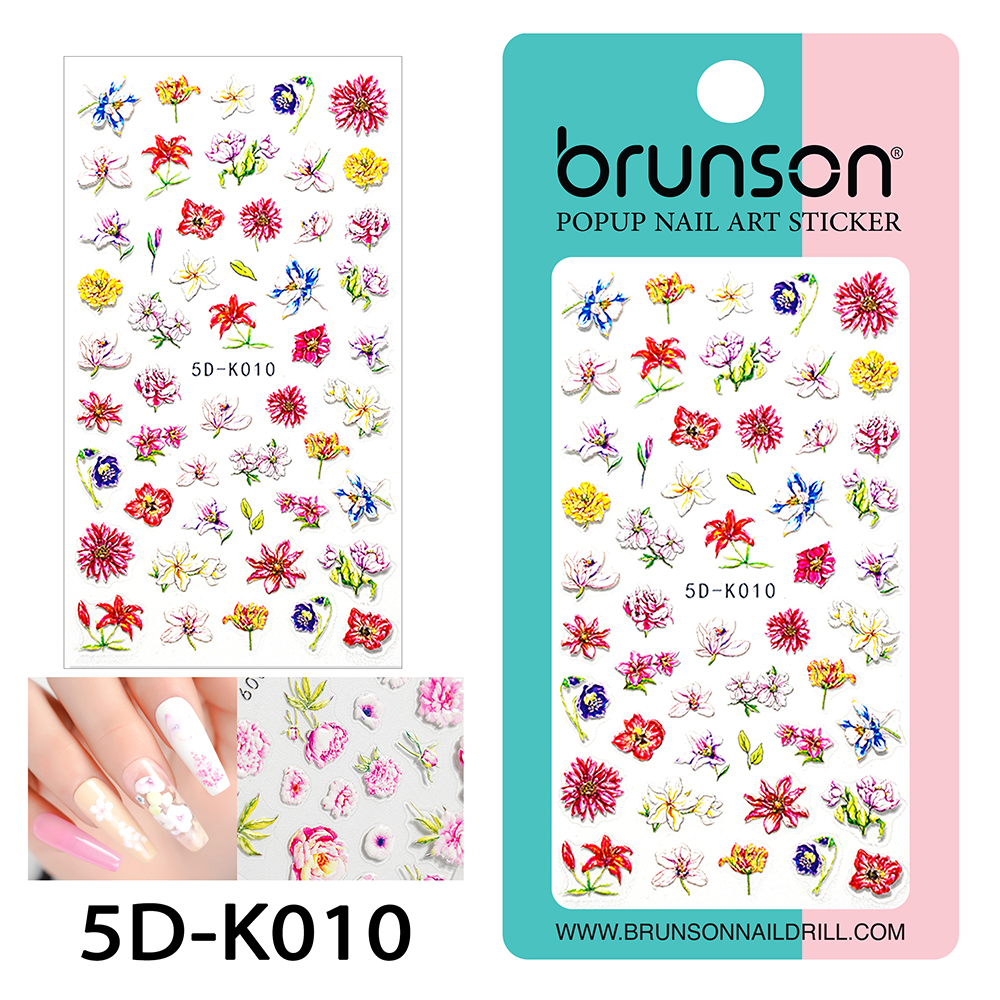 5D Flower Nail Art Stickers 5D-K010 | Best Nail Design | Brunson