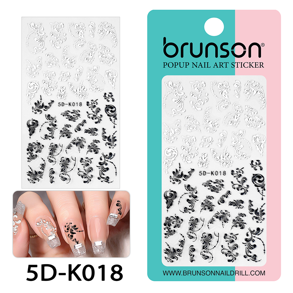 5D Flower Nail Art Stickers 5D-K018 | Best Nail Design | Brunson