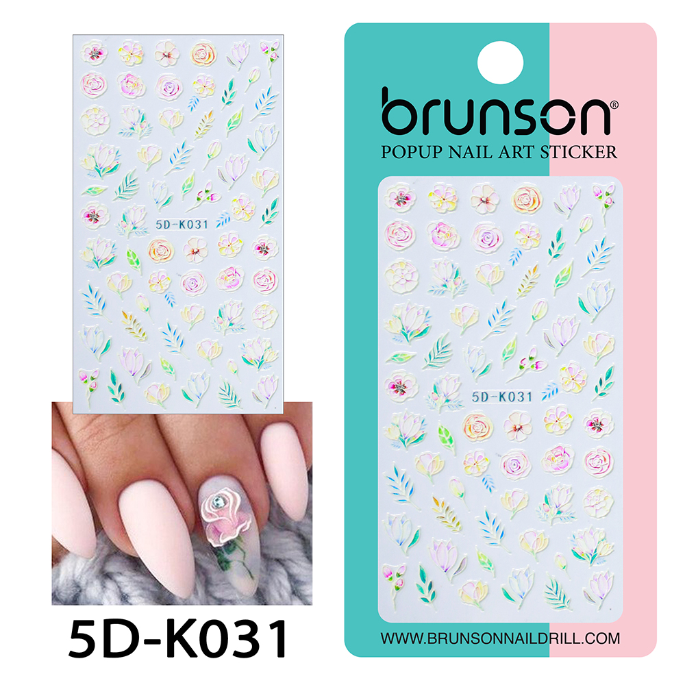 5D Flower Nail Art Stickers 5D-K031 | Best Nail Design | Brunson