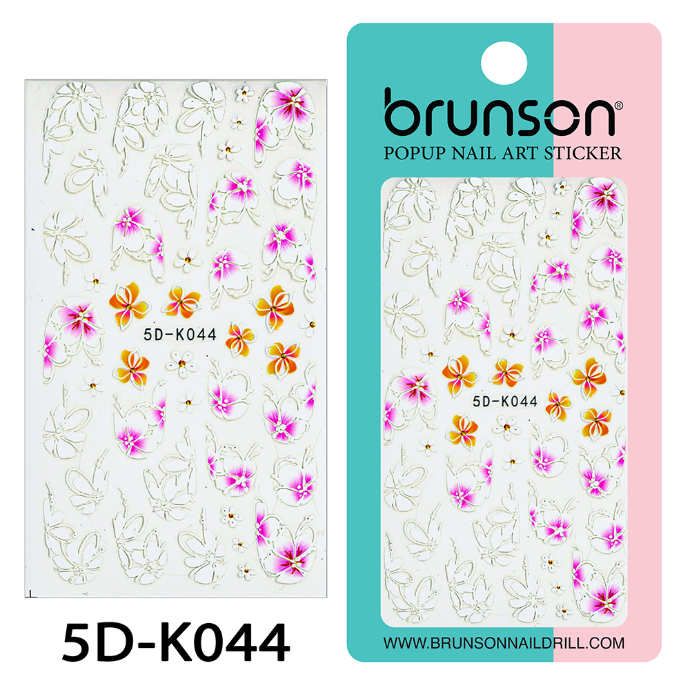 5D Flower Nail Art Stickers 5D-K044 | Best Nail Design | Brunson