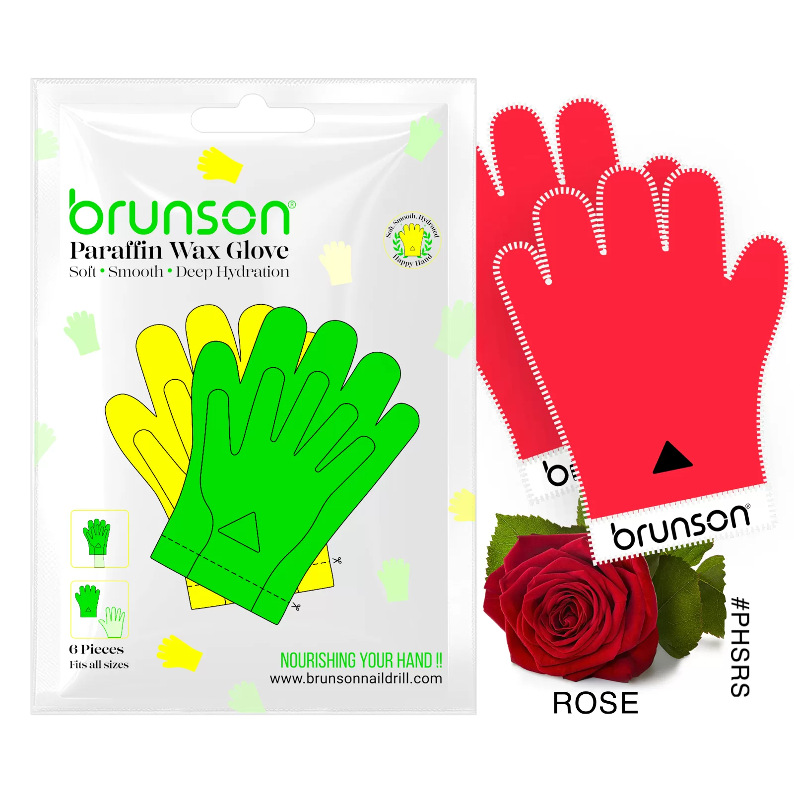 Paraffin Wax Hand Gloves Kit - Rose