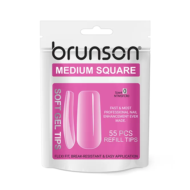 Medium Square Soft Gel Tips Size-0